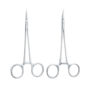 新华医疗止血钳12.5cm精细直头弯头带纹医用血管钳不锈钢钳子