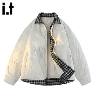 it FIVE CM轻薄款羽绒服男冬季拼接防寒服休闲短款冬天假两件外套