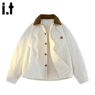 it FIVE CM冬季新款加厚情侣款翻领保暖羽绒服抗寒外套男女同款