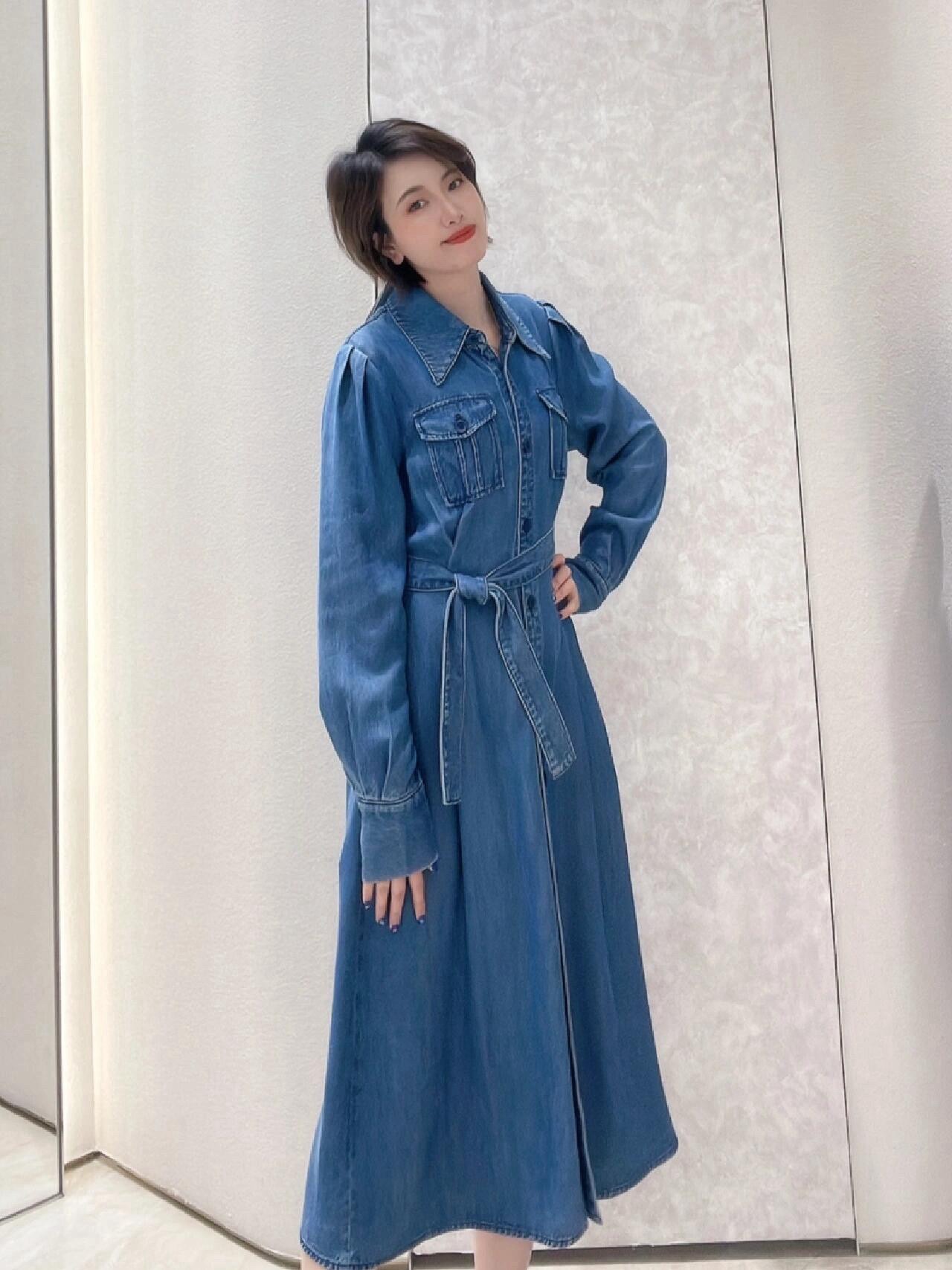 Laurel劳芮  天丝牛仔连衣裙 无吊牌标