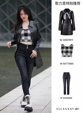 歌家女装    黑色牛仔裤 EWW333K05000