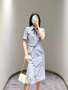 连衣裙 歌家女装 风短袖 22年全标大货 EWE332Y17900 灰色工装