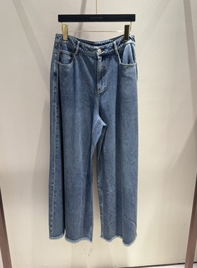 歌L思    24年全标大货  蓝色牛仔裤，阔腿裤 EWD353N02800