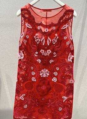 歌L思   21年全标大货   红色两件套礼服连衣裙 EWV325U30100