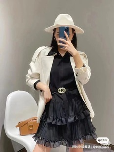 EWF333F00500 歌家女装 22年全标大货 珠光白短款 风衣