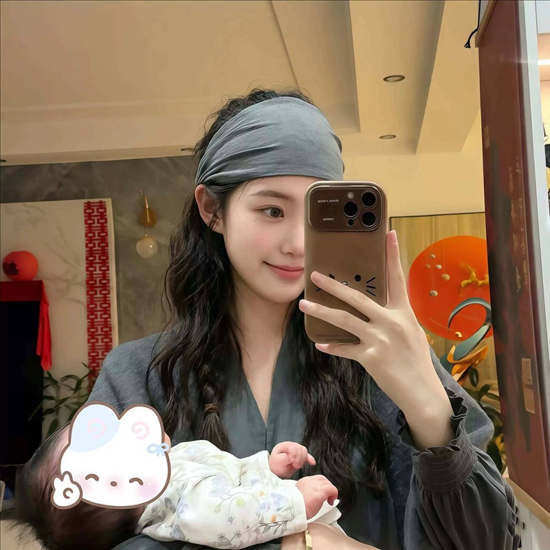 夏季月子帽薄款孕妇产后防风发带透气抹额出汗头巾大头围护头帽新
