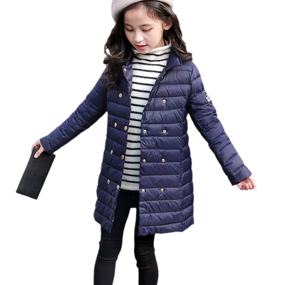 中长款女童修身90白鸭绒羽绒服