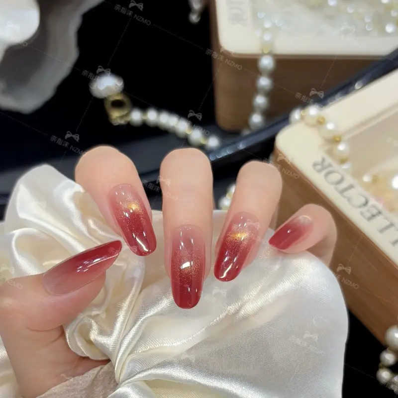 【酒渍红茶】纯手工渐变穿戴甲显白纯欲风修饰手型,彩妆/香水/美妆工具,穿戴甲/甲片,淘宝优惠券,粉丝福利购,淘宝优惠卷