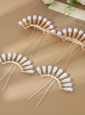 古风发簪汉服头饰发排簪子珍珠排簪基础百搭明制发饰排钗配饰发钗