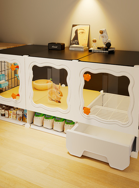 兔子笼子带厕所家用室内特大号别墅养殖宠物兔专用侏儒小兔子窝屋