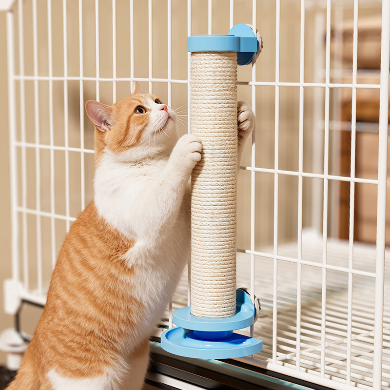 笼内猫抓柱悬挂式剑麻猫抓板耐磨不掉屑磨爪器蹭痒玩具猫笼子配件