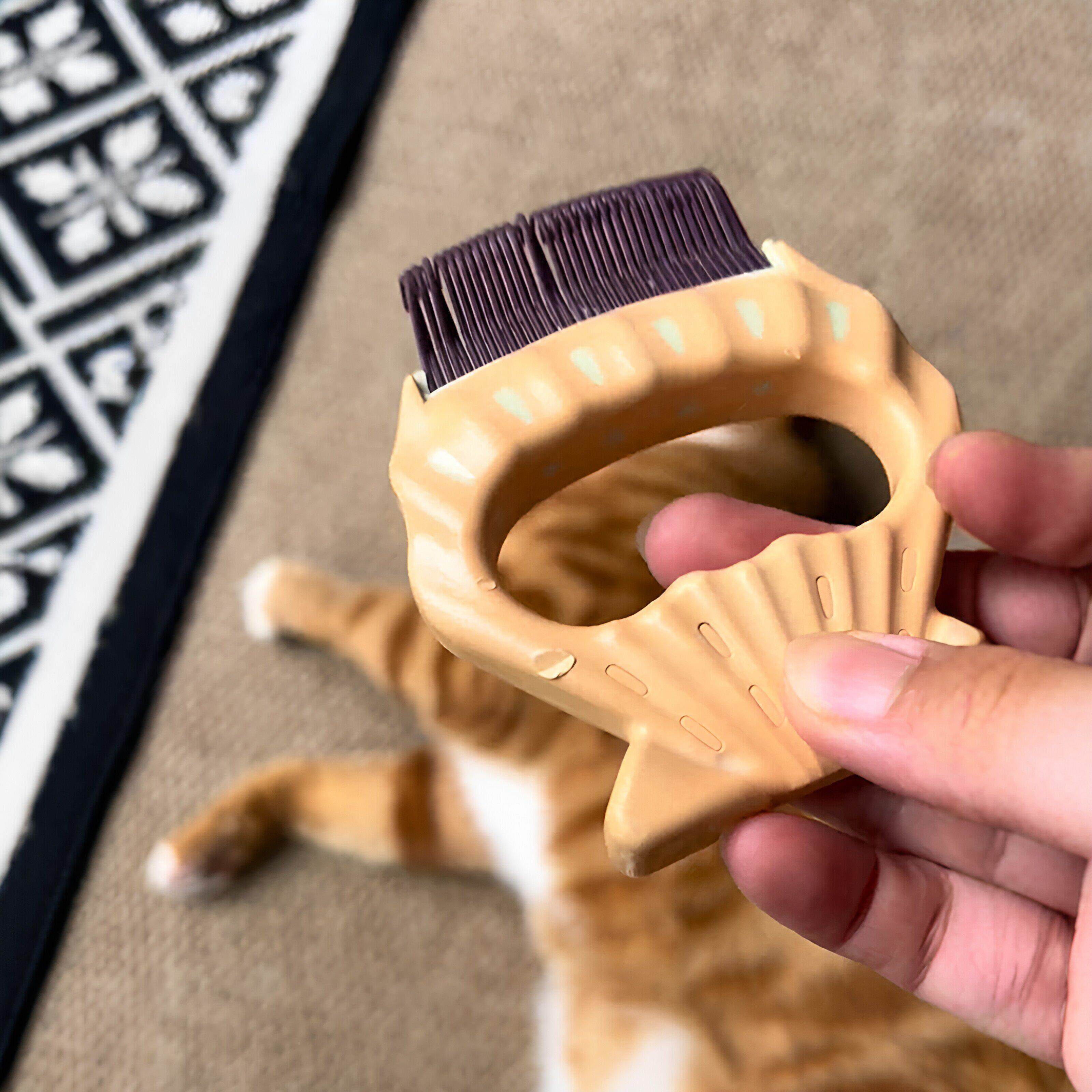 猫咪贝壳梳宠物去浮毛猫狗专用梳毛器按摩开结脱毛梳子撸猫神器