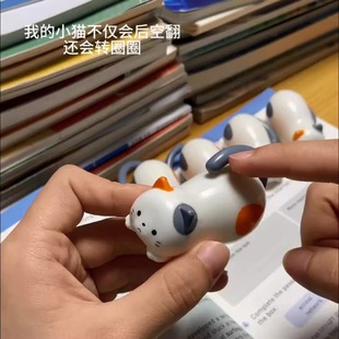 发条翻滚小猫手动上弦卡通可爱仿真小猫解压益智网红创意小玩具