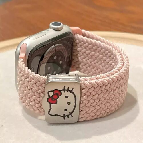 可爱猫猫编织磁吸表带适用于苹果S10手表applewatchs987/SE
