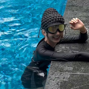 硅胶如来佛祖头套泳帽女款不勒头长发女童泳镜高颜值防水成人男