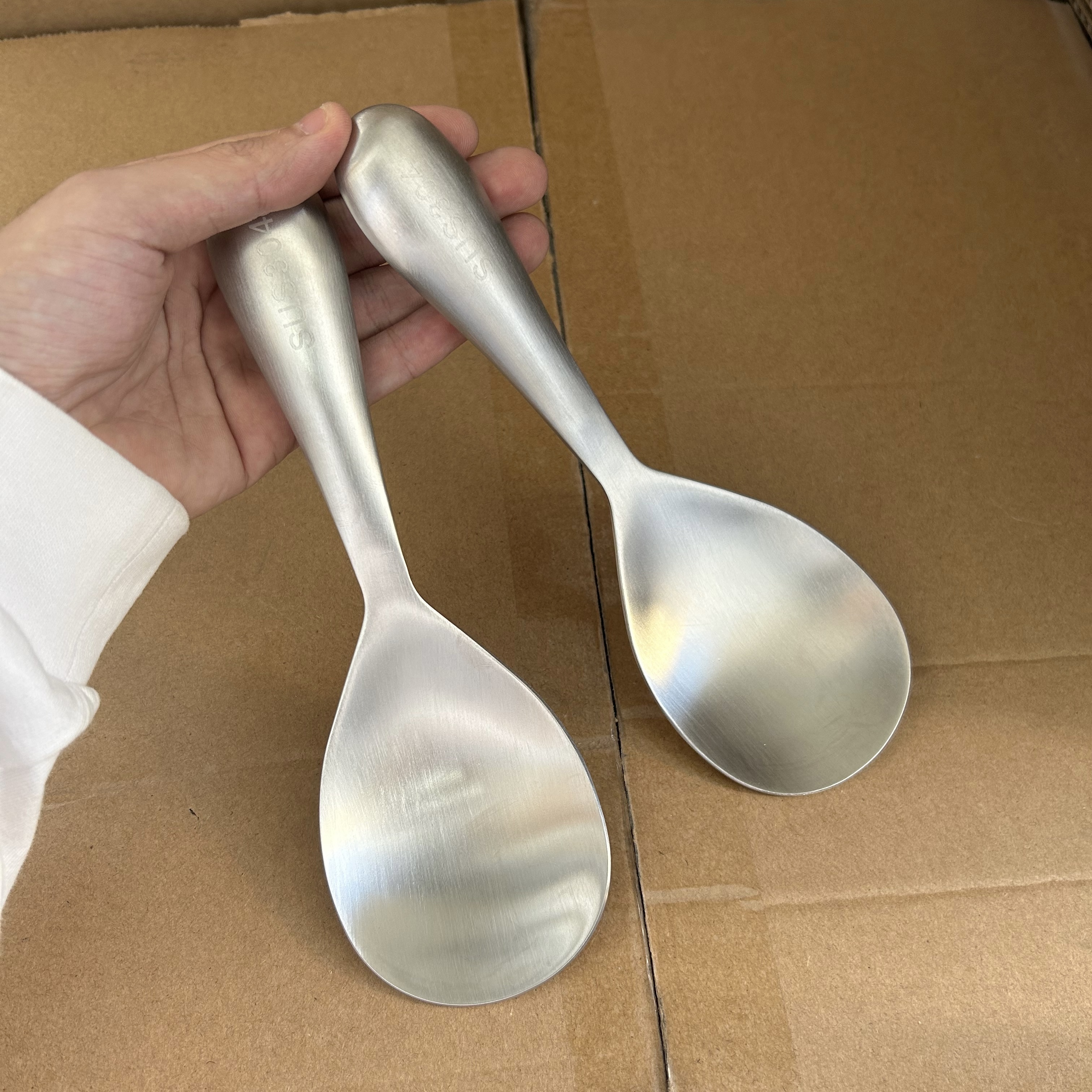 凯文304不锈钢饭勺大号盛饭勺子不沾米饭加厚砂光工艺电饭煲家用