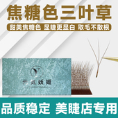 焦糖色三叶草嫁接睫毛超软毛不散根0.05C翘混合装 y型yy美睫店专用