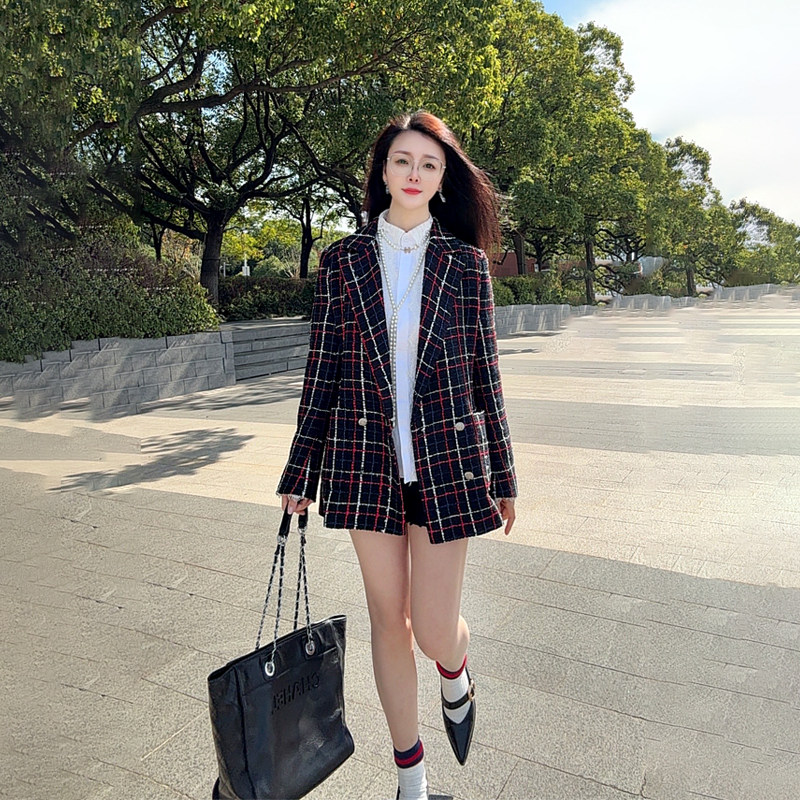 2026早春新款粗花呢羊毛外套女
