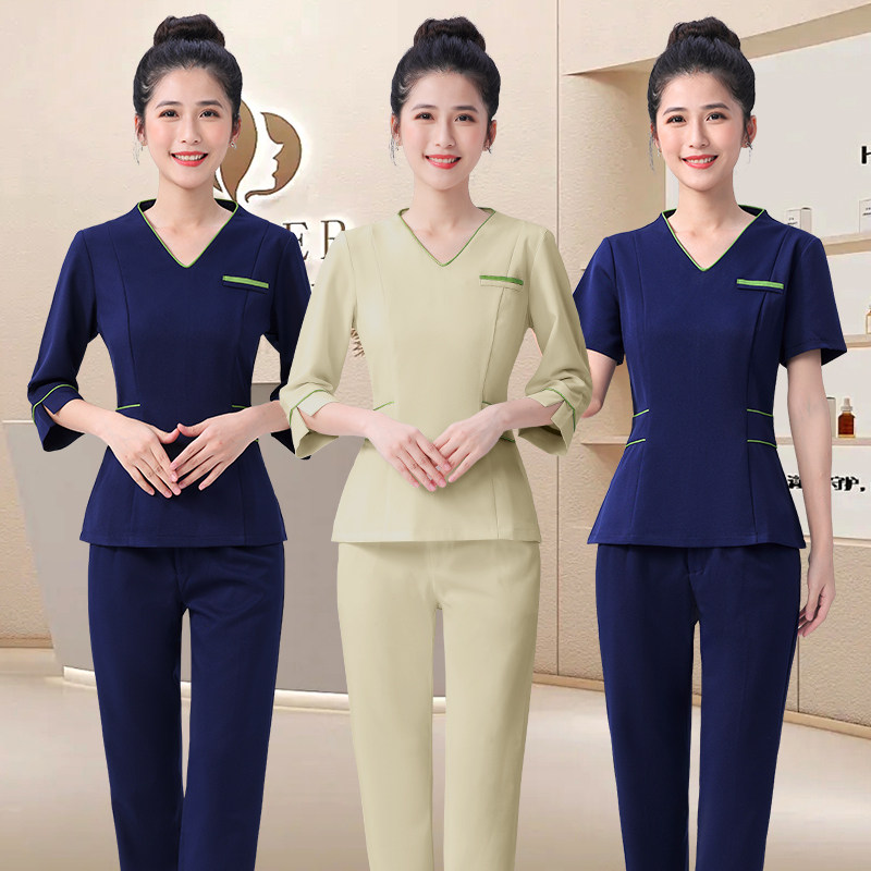 新款美容师工作服女套装高端美容院养生馆采耳店足疗技师皮肤管理