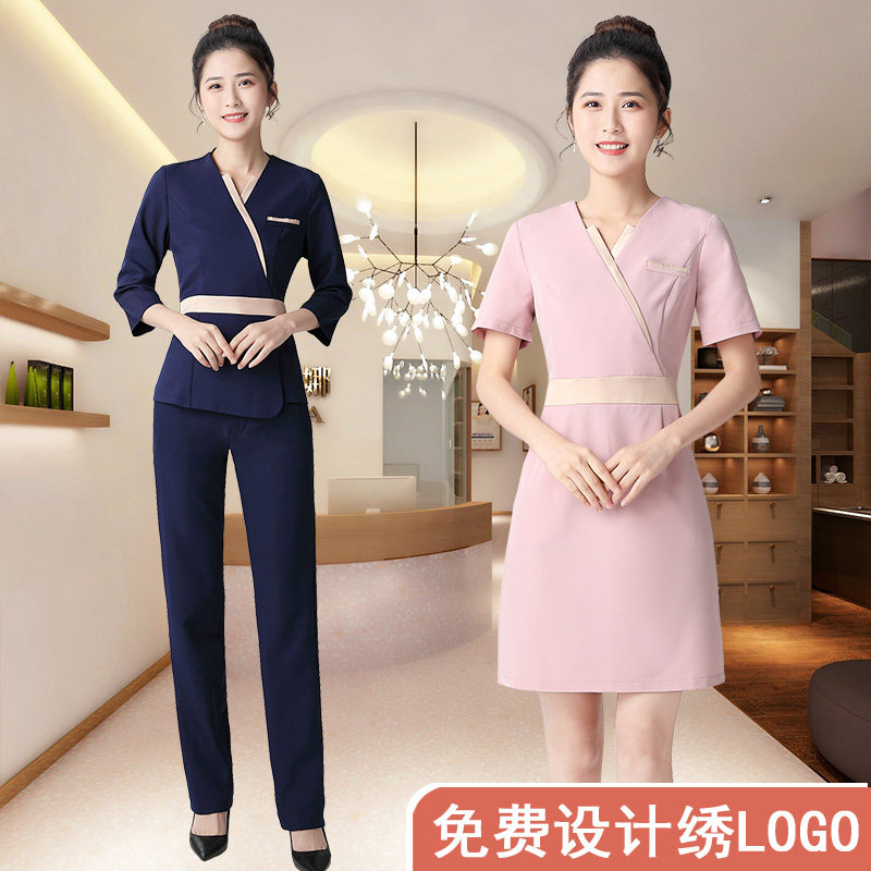 姝璐美容师工作服女不掉色不起球图片