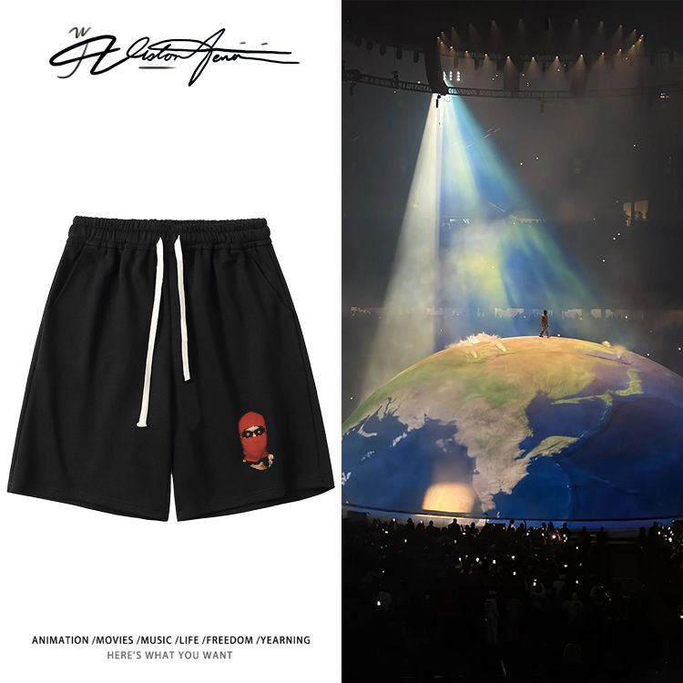 kanye侃爷周边同款嘻哈风宽松短裤夏季休闲时尚运动舒适男女同款