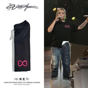 【刺绣】A-lin黄丽玲演唱会同款蝴蝶结纯棉短袖T恤粉丝应援男女