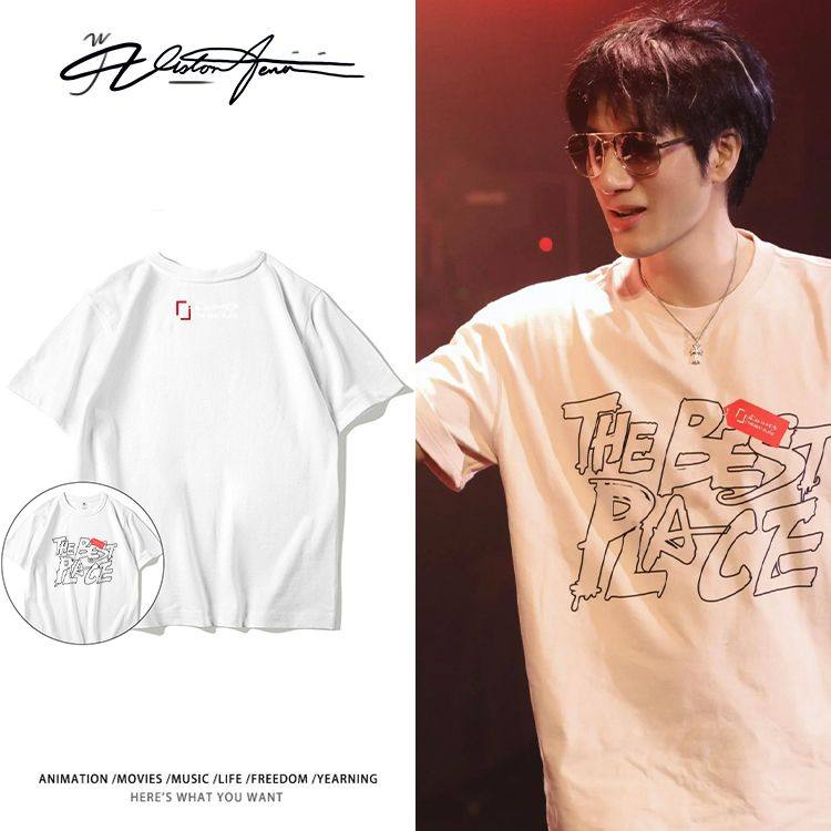 王力宏2025厦门演唱会路透同款短袖T恤男女同款宽松休闲潮流