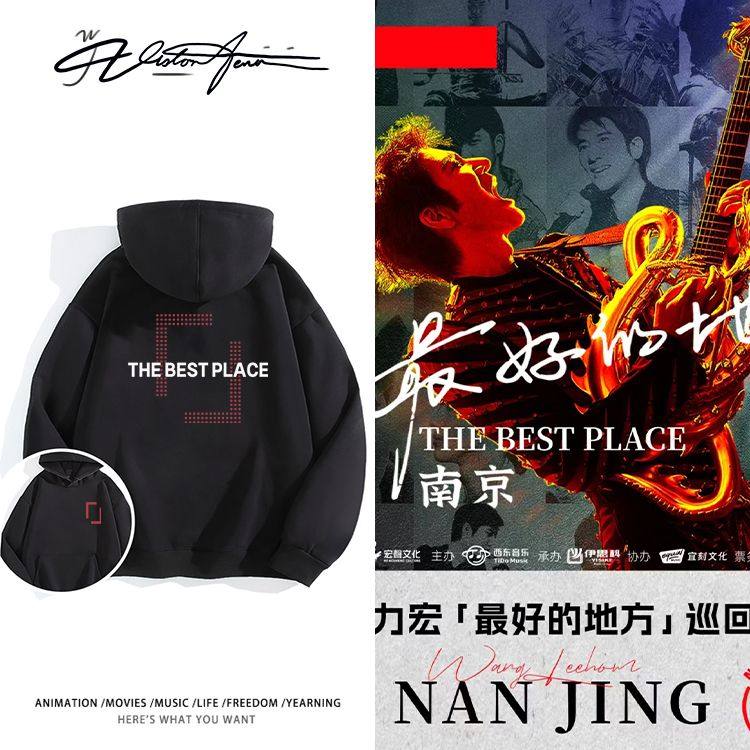 王力宏2025演唱会南京站同款周边印花连帽卫衣男女同款粉丝应援