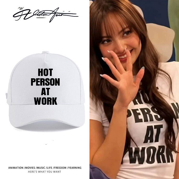 LISA同款打工服英文印花户外防晒遮阳鸭舌帽防紫外线帽子男女同款