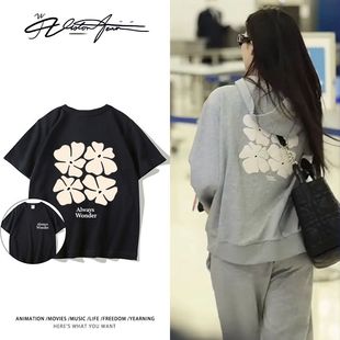 泰剧lingorm邝玲玲keepsilent陈美玲同款纯棉短袖T恤男女同款宽松