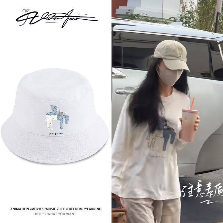 花开锦绣邓恩熙同款私服穿搭渔夫帽盆帽帆布帽子男女款春夏透气平