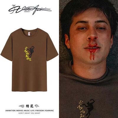 【刺绣】hudsonwilliam巅峰对决huddy同款纯棉短袖T恤男女宽松