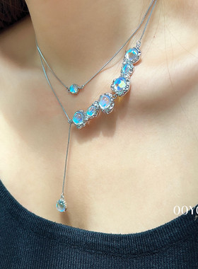 月光石女小众设计感颈链甜酷风