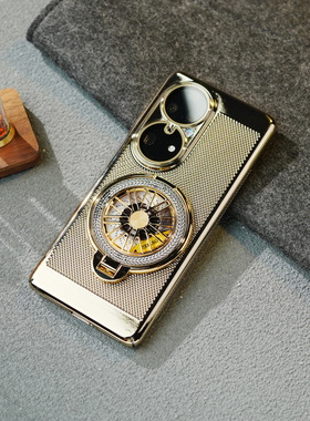 适用华为P50pro手机壳pura70ultra新款保护套p600超薄防摔外壳高级感镜头全包解压陀螺支架蜂窝散热透气电镀