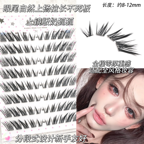 初遇季Doll感奶狐狐睫！斜飞狐系嫁接感假睫毛自然上镜多层次眼尾
