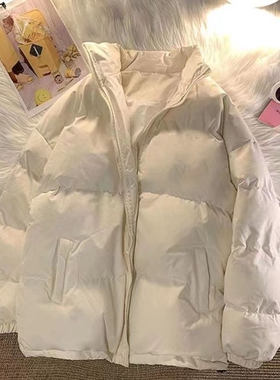 中大童设计感立领棉服女学生新款潮牌ins高街港风宽松面包服棉衣