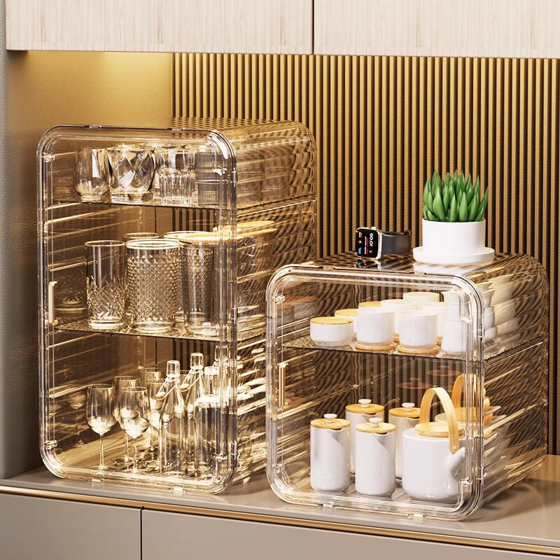 杯子收纳置物架放水杯红酒杯架茶杯架子茶具防尘沥水储物盒水杯架