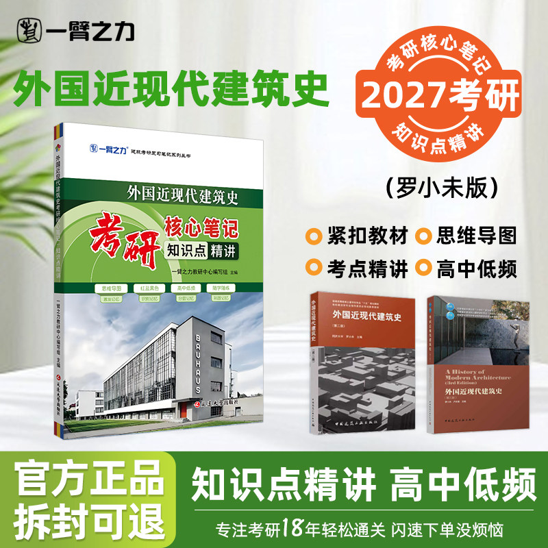 【2027考研】一臂之力外国近现代建筑史罗小未考研核心笔记知识点精讲建筑考研资料高分笔记中外公共建筑思维导图真题考点速记