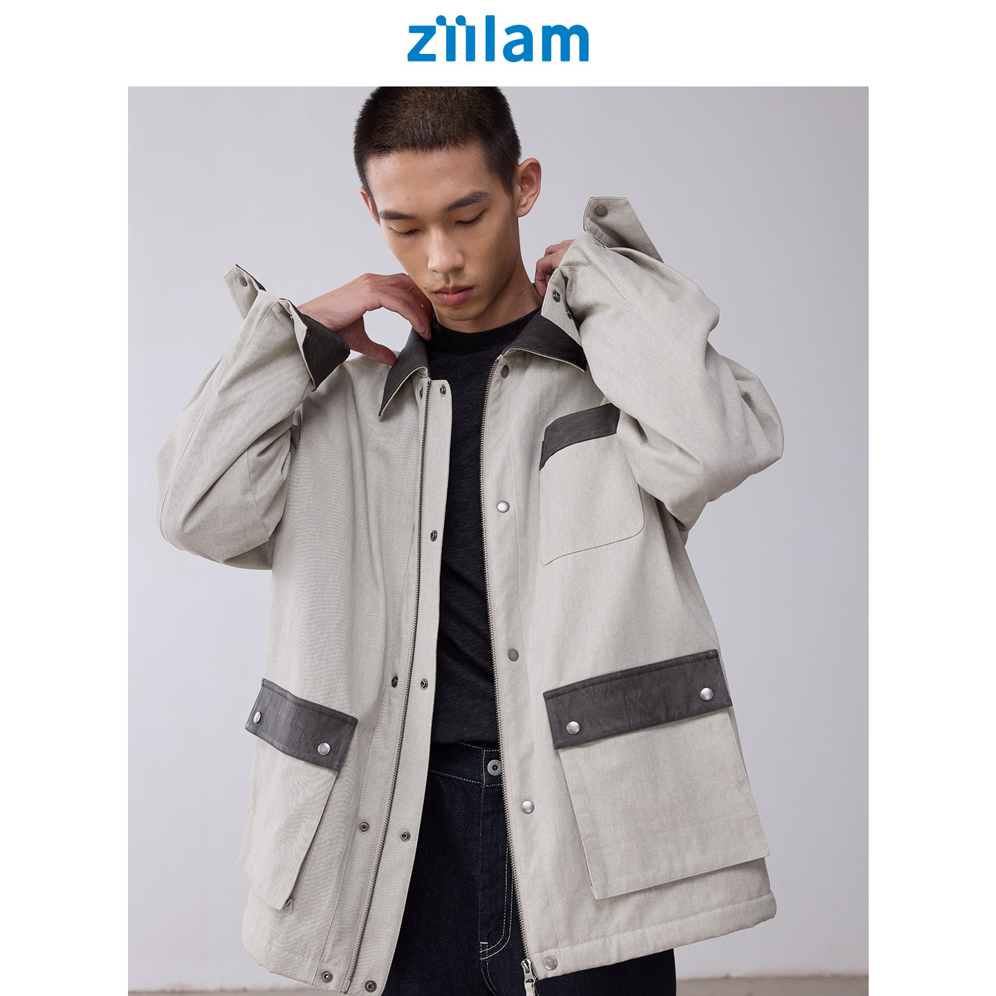 ziilam枝蓝 复古工装棉服3M棉巴恩风松弛感防风保暖外套大衣男,男装,夹克,淘宝优惠券,粉丝福利购,淘宝优惠卷