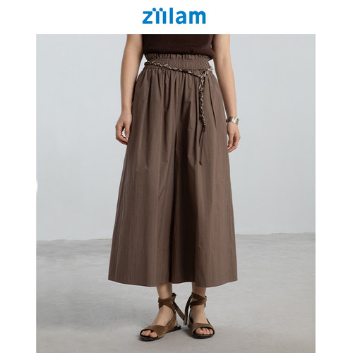 ziilam枝蓝八分裙裤简约