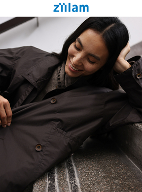 ziilam枝蓝 双排扣风衣夹克防风防泼水25秋气质立领短款外套女