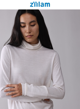 ziilam枝蓝 羊毛高领打底德国扬子纱针织修身桑蚕丝内搭长袖女