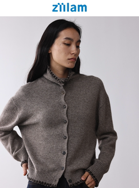 ziilam枝蓝 沙漏领牦牛绒开衫25秋冬新款慵懒高级针织开衫上衣女