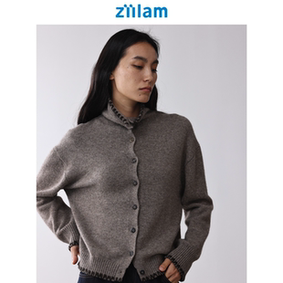 ziilam枝蓝 沙漏领牦牛绒开衫25秋冬新款慵懒高级针织开衫上衣女