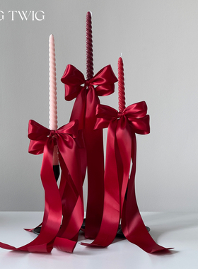 30CM欧式彩色螺旋长杆蜡烛轻奢装饰氛围感无烟无味婚礼宴会摆件