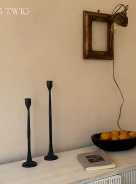 复古侘寂风铸铁烛台蜡烛台落地灯禅意茶室民宿中古客厅装饰摆件