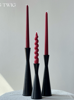 法式复古铁艺烛台装饰烛红色蜡烛底座圣诞节婚礼家居装饰摆件