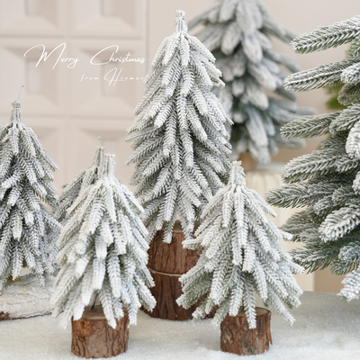 圣诞树桌面落雪小树小摆件