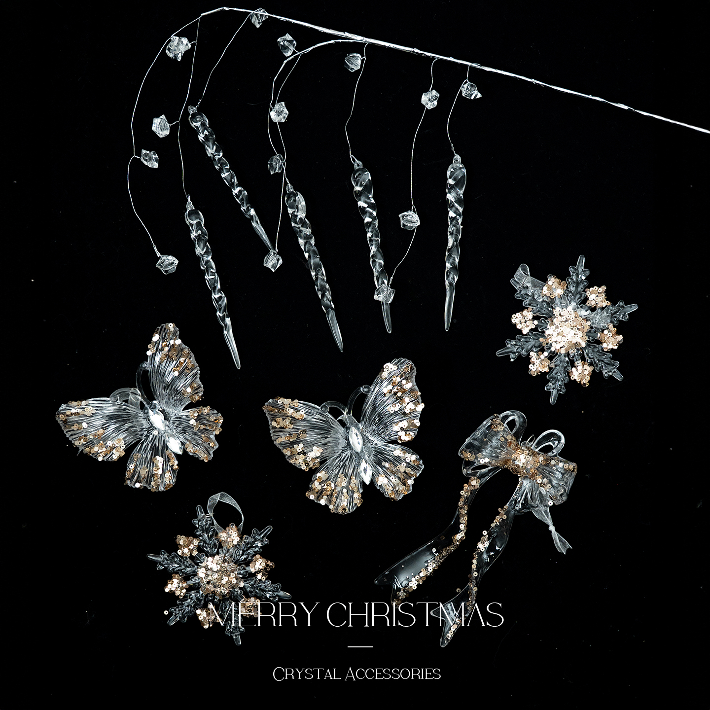 【水晶配件】高级感圣诞树装饰