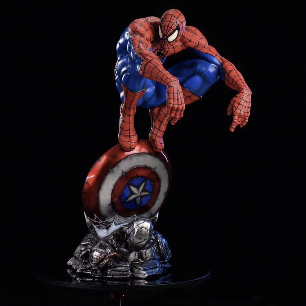 漫威复仇者联盟EXO蹲姿蜘蛛侠手办树脂模玩50cm摆件雕像模型礼物